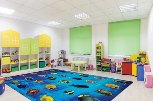 Pixel Perfect Friendly Fish Seating Rug - Carpets For Kids