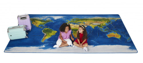 Pixel Perfect Learn Our Earth Map Rug - Carpets For Kids