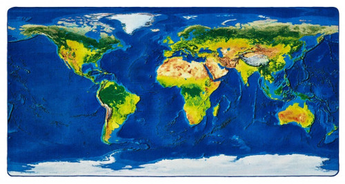 Pixel Perfect Learn Our Earth Map Rug - Carpets For Kids