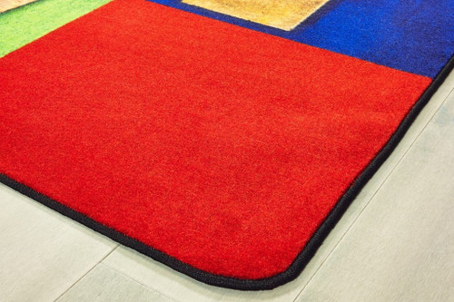  Pixel Perfect Rustic Wood Literacy Seating Rug - Carpets For Kids