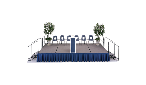 Fixed Height Transfold Stage with Carpet Deck - Midwest