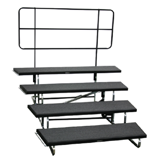 Standard Taper Transfold Standing Choral Riser - Midwest *SHOWN WITH GUARDRAIL AND ADD-ON STEP, NOT INCLUDED* Standard Taper Transfold Standing Choral Riser - Midwest *SHOWN WITH GUARDRAIL AND ADD-ON STEP, NOT INCLUDED*