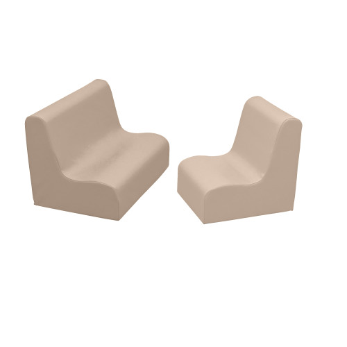 Children's Factory CF705 Happy Hangout Flexible Seating Small Contour Seating Set of 2 - Sand
