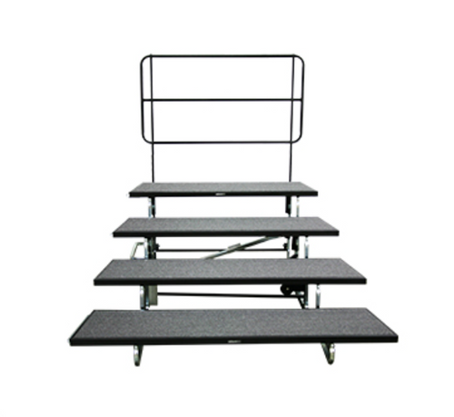 Reverse Taper Transfold Standing Choral Riser - Midwest TFSR72 *SHOWN WITH GUARD RAIL AND ADD-ON STEP - NOT INCLUDED* Reverse Taper Transfold Standing Choral Riser - Midwest TFSR72 *SHOWN WITH GUARD RAIL AND ADD-ON STEP - NOT INCLUDED*
