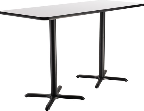 Rectangle Whiteboard Cafe Table with X Base - NPS