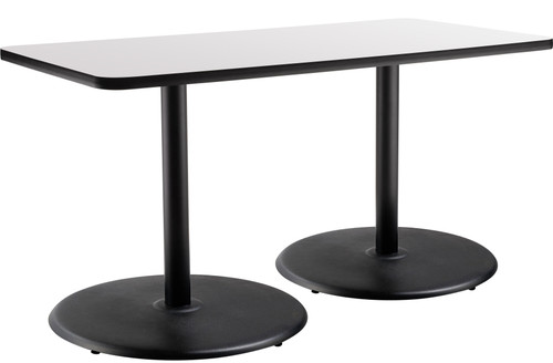 Rectangle Whiteboard Cafe Table with Round Base - NPS