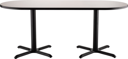 Racetrack Whiteboard Cafe Table with X Base - NPS
