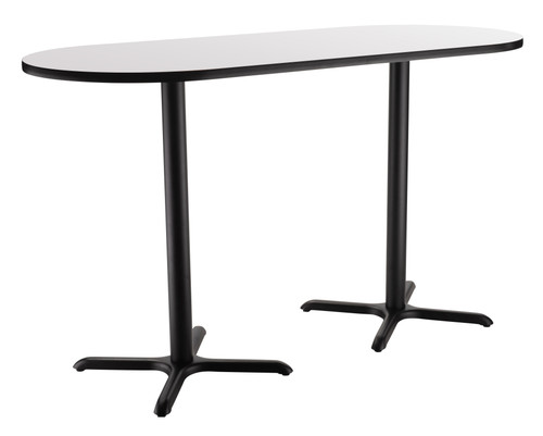 Racetrack Whiteboard Cafe Table with X Base - NPS