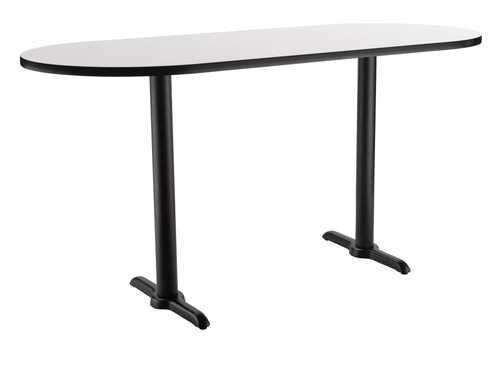 Racetrack Whiteboard Cafe Table with T Base - NPS