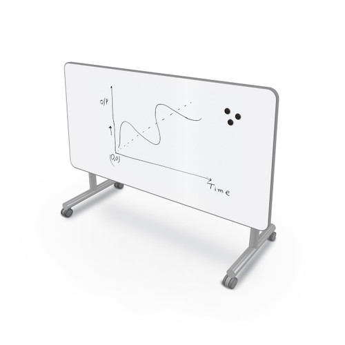 Inklud Table with Porcelain Steel Flip Top and T Legs - MooreCo IN1T1F0ADJPORCCHAR Inklud Table with Porcelain Steel Flip Top and T Legs - MooreCo IN1T1F0ADJPORCCHAR