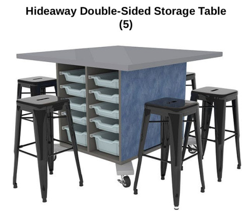 High School 30 Student Classroom Package - CEF - Hideaway Single-Sided Storage Table