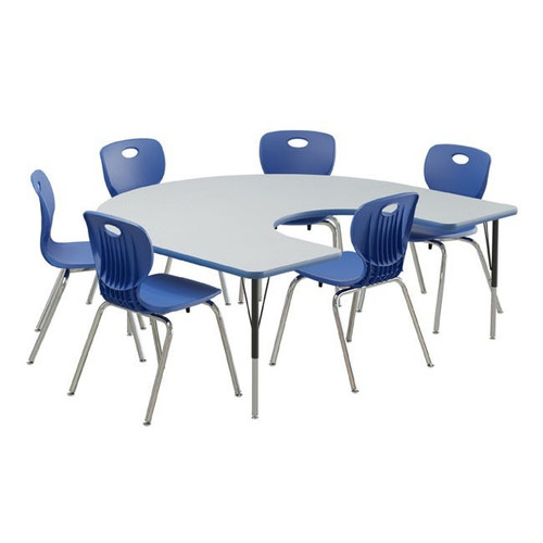 Horseshoe Deluxe HPL Activity Table and Student Chair Bundle - Correll