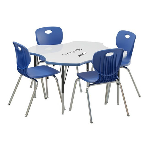 Clover Deluxe Dry Erase Activity Table and Student Chair Bundle - Correll