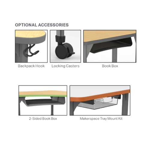 **Optional** Apex Large Trapezoid Student Desk Accessories - Marco Group
**Sold Separately**