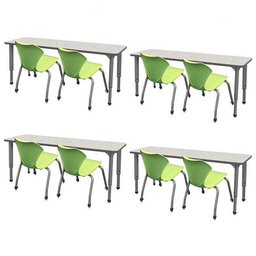 Rectangle Double Student Apex Student Desks and Apex Chairs Bundle - Marco Rectangle Double Student Apex Student Desks and Apex Chairs Bundle - Marco