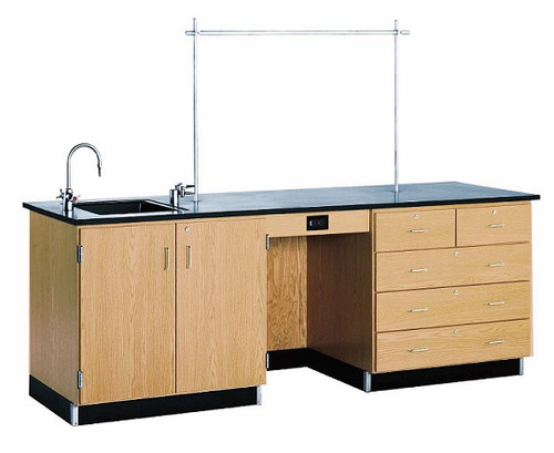 Kinetic Instructor Demo Desk with Sink/Features - Diversified 1116K  Kinetic Instructor Demo Desk with Sink/Features - Diversified 1116K