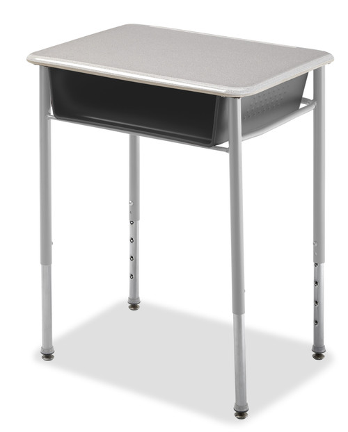 Alumni Honor Roll Adjustable Height Desk with Plastic Book Box and Hard Plastic Top 