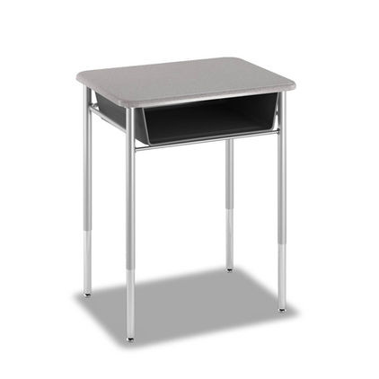 Alumni Honor Roll Adjustable Height Desk with Plastic Book Box and Hard Plastic Top 