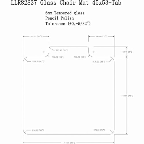 Tempered Glass Chairmat with Lip - Lorell