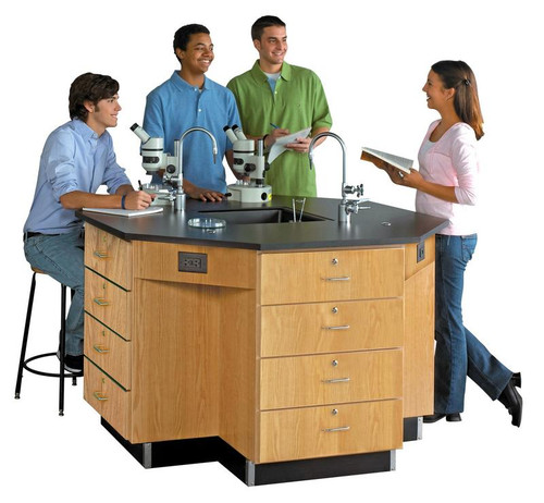 1546K / 1546M / 1646K / 1646M - Drawer Kinetic Octagon Workstation with Sink and Solid Epoxy Top - Diversified 1546K / 1546M / 1646K / 1646M - Drawer Kinetic Octagon Workstation with Sink and Solid Epoxy Top - Diversified