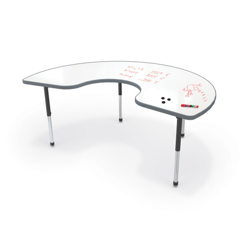 Hierarchy Kidney Table with Porcelain Steel Top - MooreCo 59079 Hierarchy Kidney Table with Porcelain Steel Top - MooreCo 59079