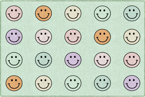 Smiley Faces on Mint Sit Spots - Flagship Carpets CA3099
