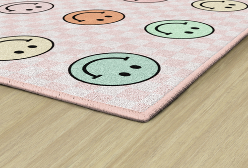 SG Smiley Faces on Pink Sit Spots - Flagship Carpets CA3107 SG Smiley Faces on Pink Sit Spots - Flagship Carpets CA3107