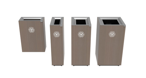 Valuta Laminate 14 Gallon Wall Receptacle - Magnuson Group L-VA1809L-JRWALL **Silver Riftwood Color Option - Other Receptacles Sold Separately**