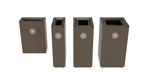 Valuta Laminate 20 Gallon Receptacle - Magnuson Group L-VA1809L **Walnut Riftwood Color Option - Other Receptacles Sold Separately**