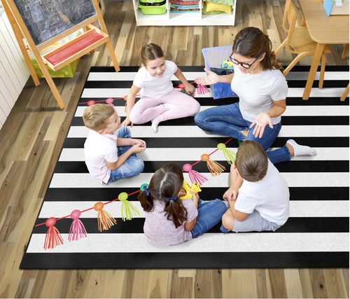 Black White and Stylish Brights Turquoise Apple - Flagship Carpets CA2048