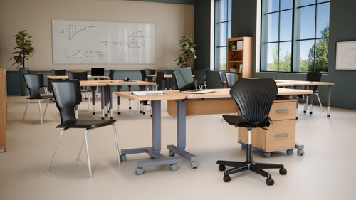 Cue Collection Pneumatic Teachers Desk and Podium Set - Marco Group