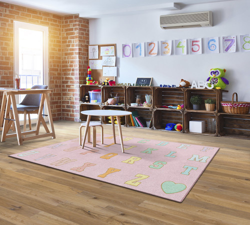 SG Pink Pastel Alphabet Criss Cross Rug - Flagship Carpets CA3012 SG Pink Pastel Alphabet Criss Cross Rug - Flagship Carpets CA3012