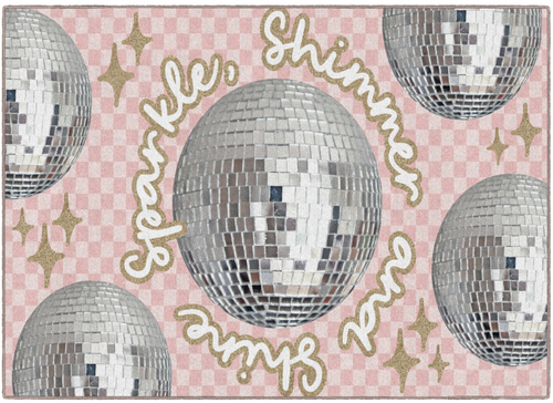 Sparkle, Shimmer, and Shine Disco Ball Checkerboard - Flagship Carpets CA2889
