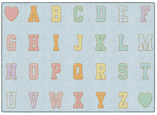 Blue Pastel Alphabet Criss Cross Rug Applesauce - Flagship Carpets CA3011