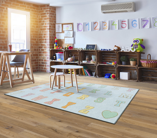 Blue Pastel Alphabet Criss Cross Rug Applesauce - Flagship Carpets CA3011