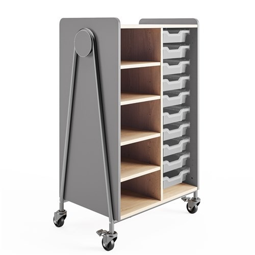 Whiffle Typical 2 Double 48" Column Totes and Single Shelves Storage - Safco 
