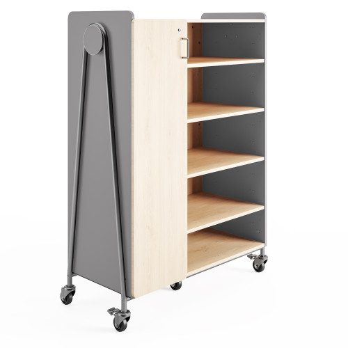 Whiffle Typical 4 Triple 60"H Column Totes and Double Shelf Storage - Safco Gray
