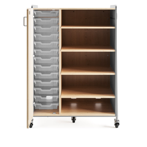Whiffle Typical 4 Triple 60"H Column Totes and Double Shelf Storage - Safco Gray