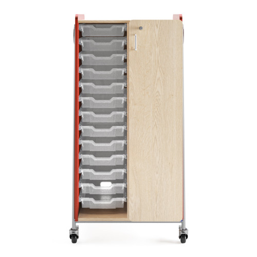 Whiffle Typical 8 Double 60"H Column Tote Storage and Single Shelves with Door - Safco