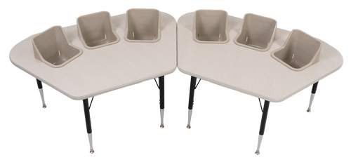 Double Modular Three Seat Tables - Toddler Tables TT DBL Mod
Natural Linen Top with Sand Seats