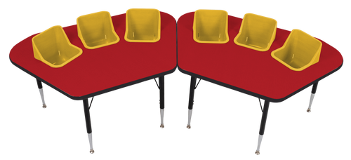 Double Modular Three Seat Tables - Toddler Tables TT DBL Mod
Red Top with Yellow Seats