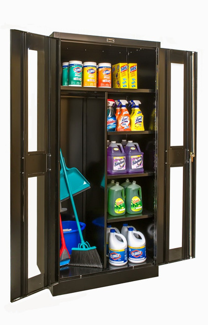 400 Series Safety-View Door Combination Storage Cabinet Open - Hallowell
Black 