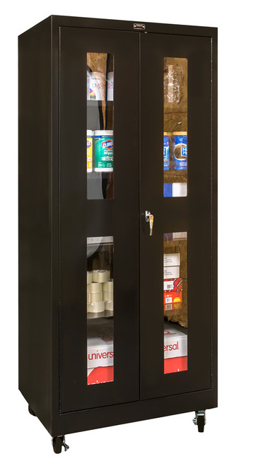 400 Series Safety-View Door Mobile Storage Cabinet - Hallowell 
Black