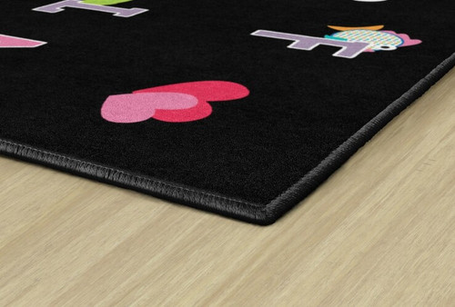 Alphabet Picture on Black Criss Cross Applesauce - Flagship Carpets CA2181-44SG
