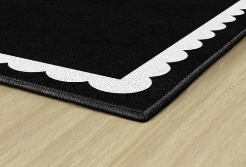 Black White and Stylish Brights Black and White Scallop Border - Flagship Carpets CA2011