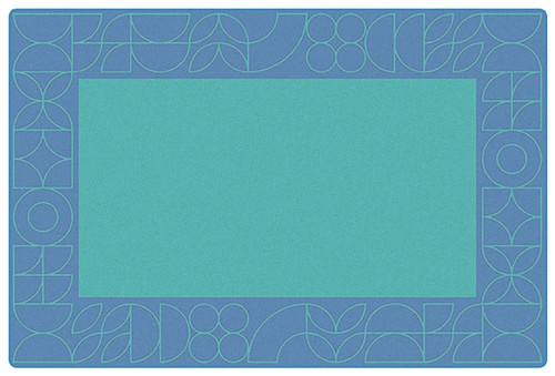 Scandinavian Doodle Large Pattern Two Tone Border Rug - Carpets For Kids 