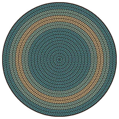 Braidful Circle Classroom Rug - Carpets For Kids #12760 Teal 