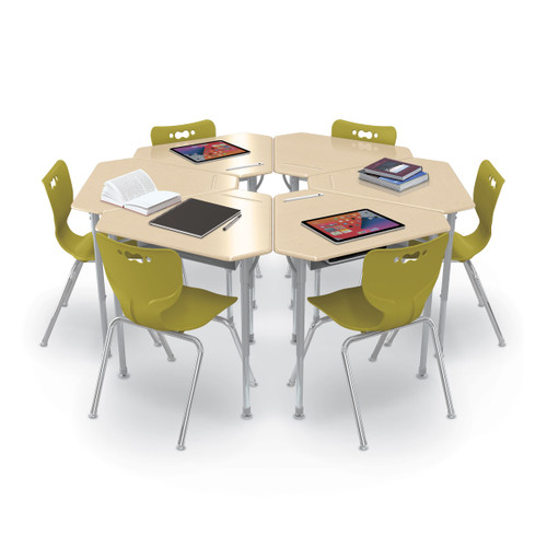 Six Student Astute Small Monroe Desk and Hierarchy Chair Bundle - MooreCo
Fusion Maple Desks with Bee Chair