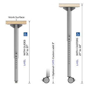 Velocity Modern Height Adjustable Leg - Allied USA