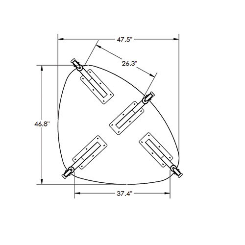 Innovation X Lens Shaped Dry Erase Table - Allied USA
Dimensional diagram for SM model